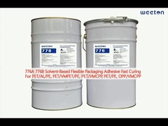 776A 776B تغليف مرن على أساس المذيبات الملصق سريع التجفيف لـ PET/AL/PE، VMCPP، PE، OPP/VMCPP